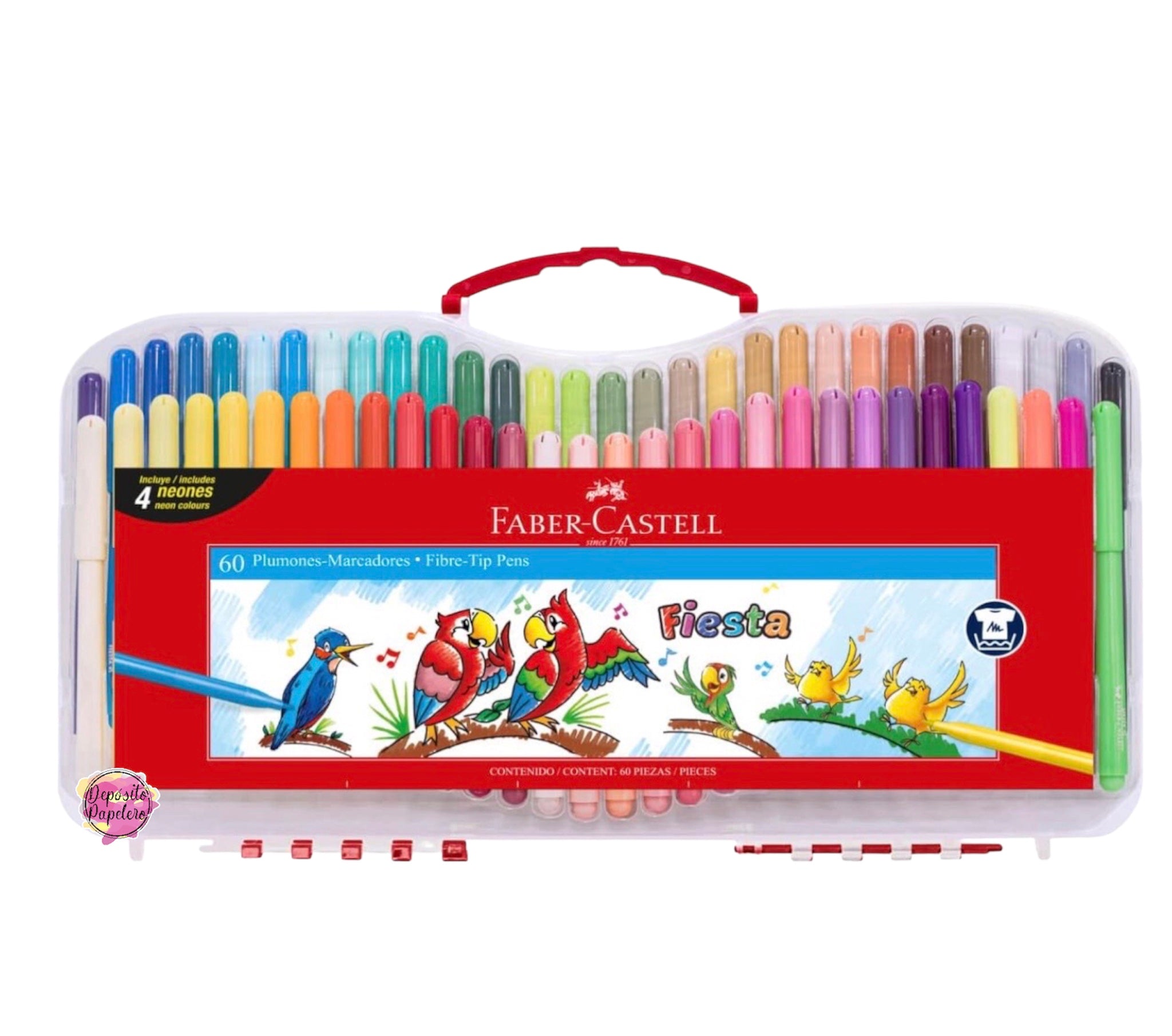 Plumones Fiesta estuche con zipper x 30 colores – Faber-Castell Perú