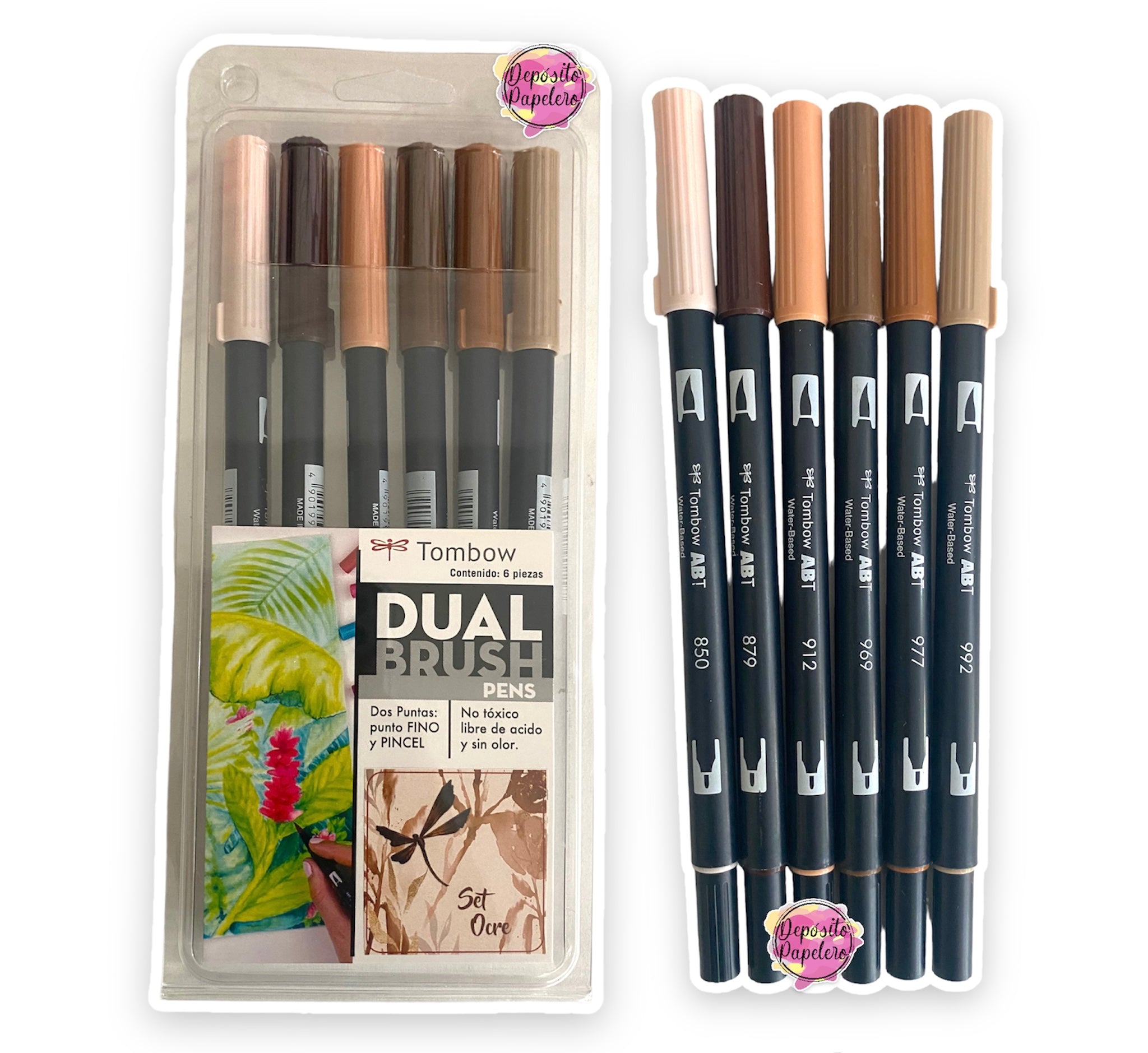 Rotulador Tombow Doble Punta Ocre Dorado Pincel Dual Brush 946. Rotuladores  punta pincel y punta fina . La Superpapelería