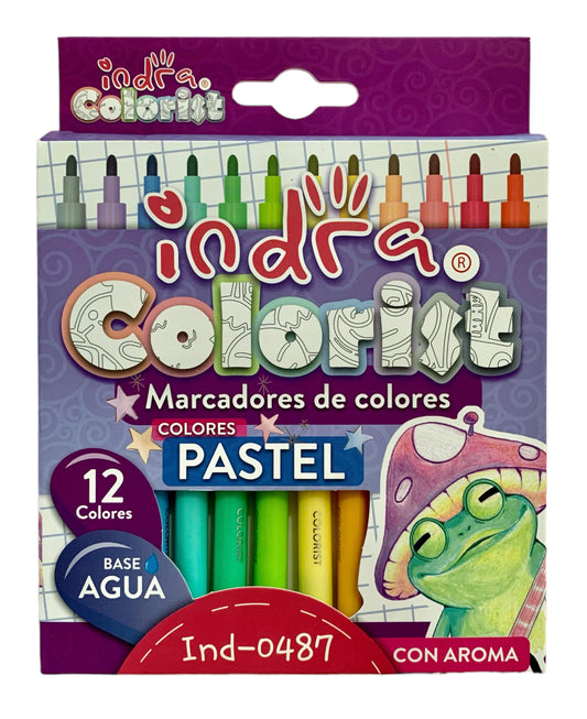 Indra Marcadores Colorist Pasteles Aromáticos (12 pzas)