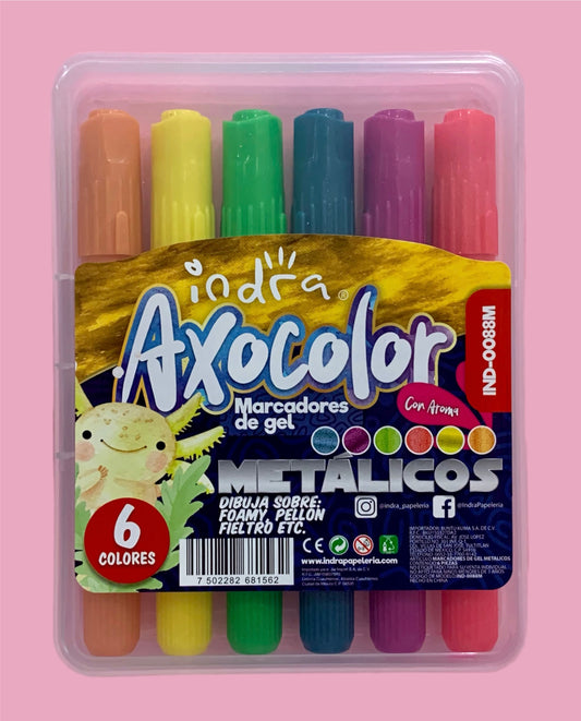 Indra Marcadores Axocolor Metálicos Aromáticos (6 pzas)