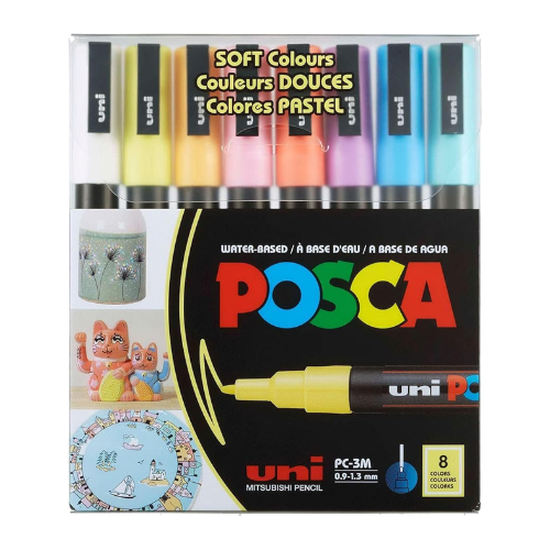 Posca Marcadores Acrílicos Colores Pastel (8 pzas, 0.9-1.3mm)