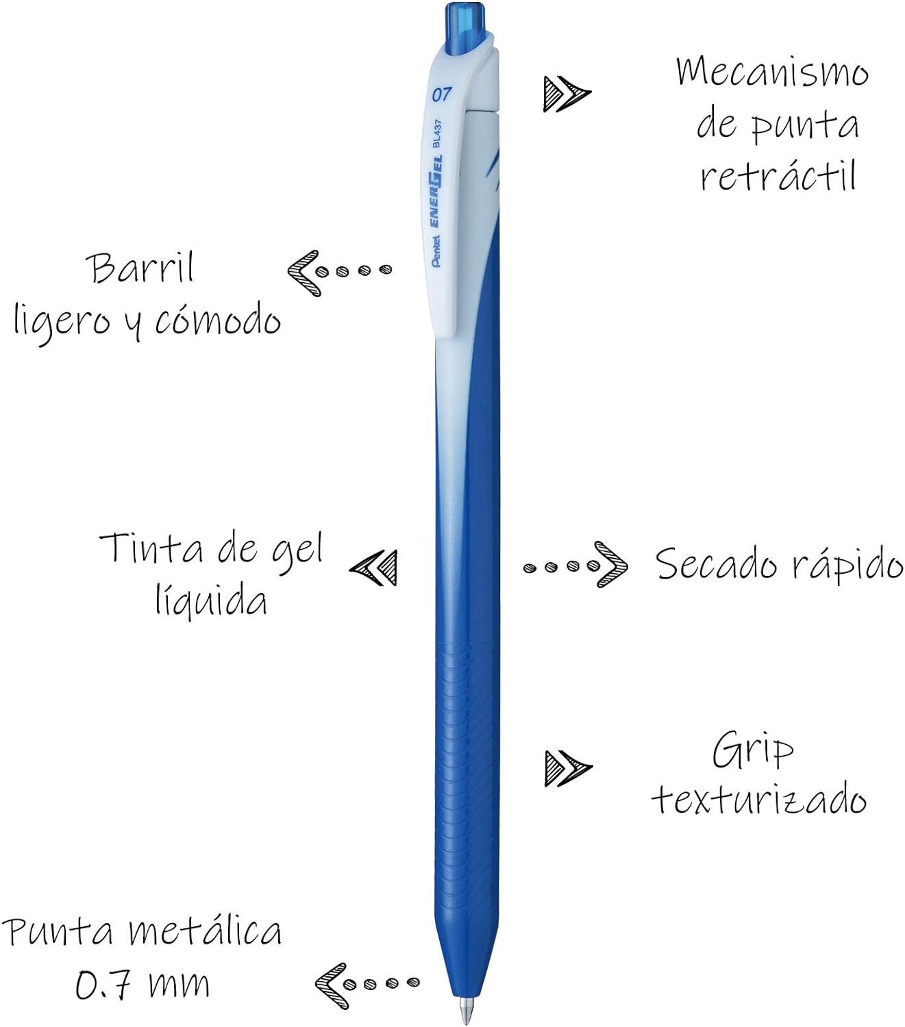 Pentel EnerGel Bolígrafos Retráctiles (12 pzas)