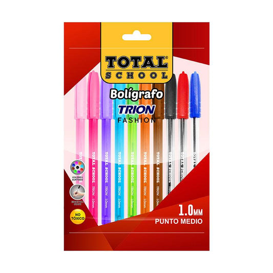 Total School Bolígrafo Trion Fashion (10 pzas)