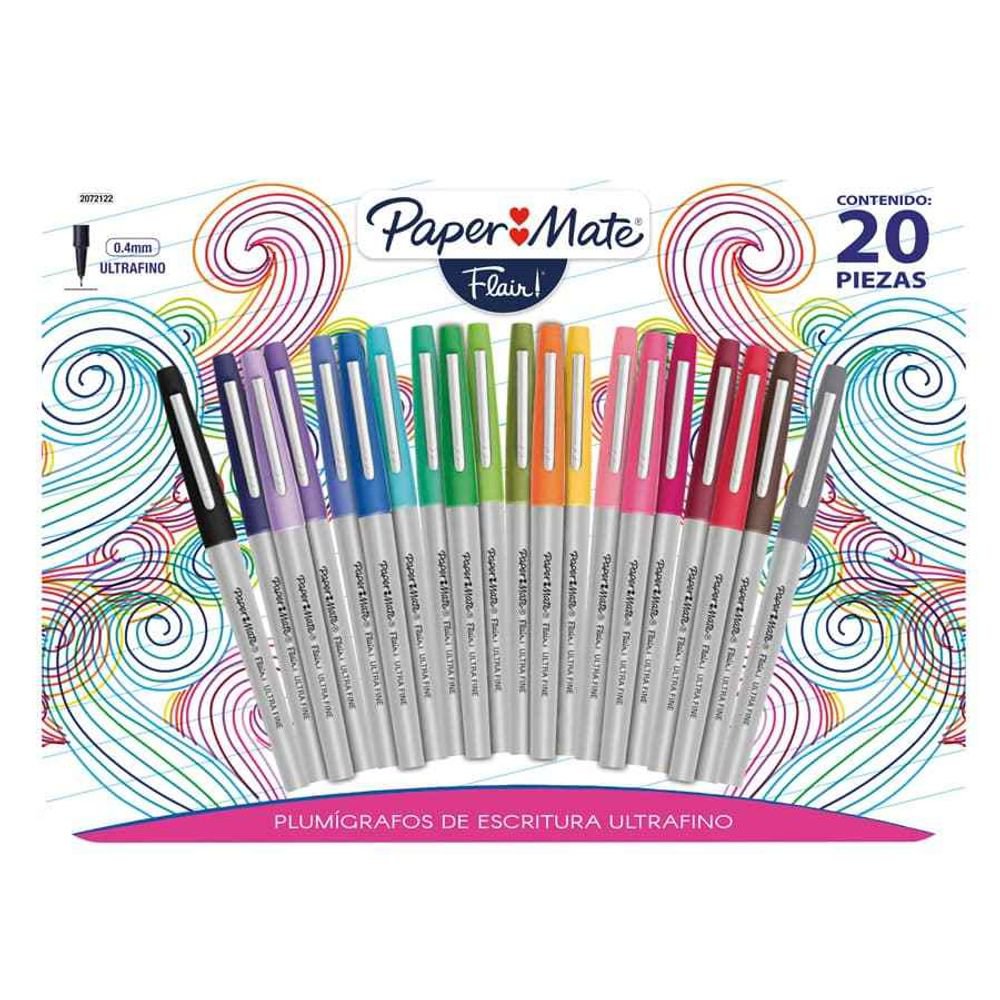 Paper Mate Plumígrafos Flair Colección Vintage Ultrafino (20 pzas)