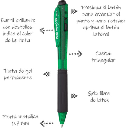 Pentel Pluma WOW Gel (Verde)