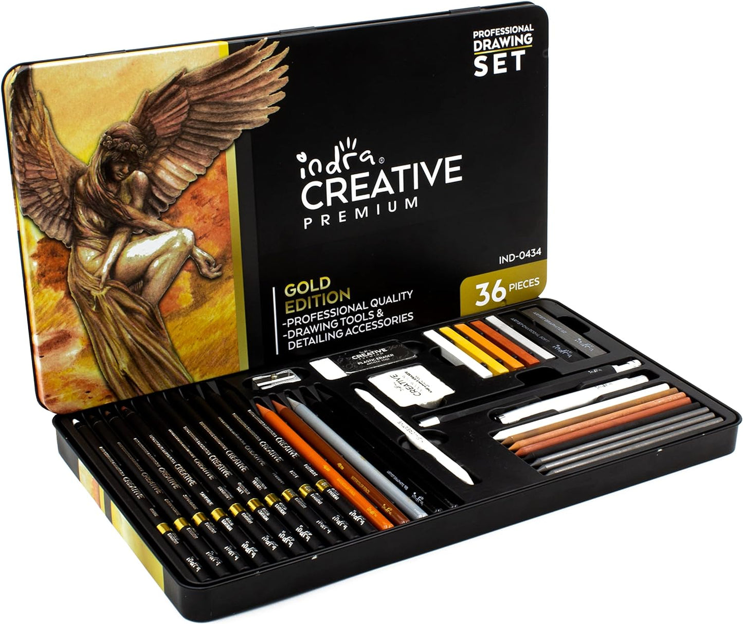 indra Set De Dibujo Profesional Gold Edition (36 pzas) – Depósito Papelero