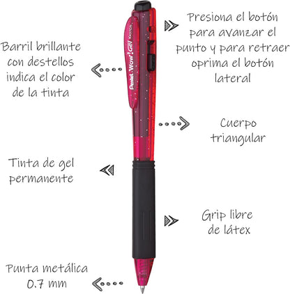 Pentel Pluma WOW Gel (Rosa)