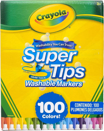 Crayola SuperTips Plumones Lavables (100 pzas)