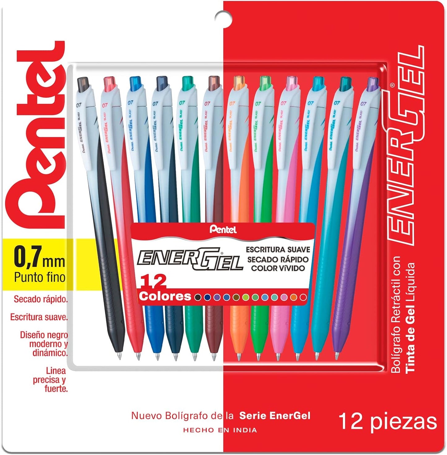 Pentel EnerGel Bolígrafos Retráctiles (12 pzas)