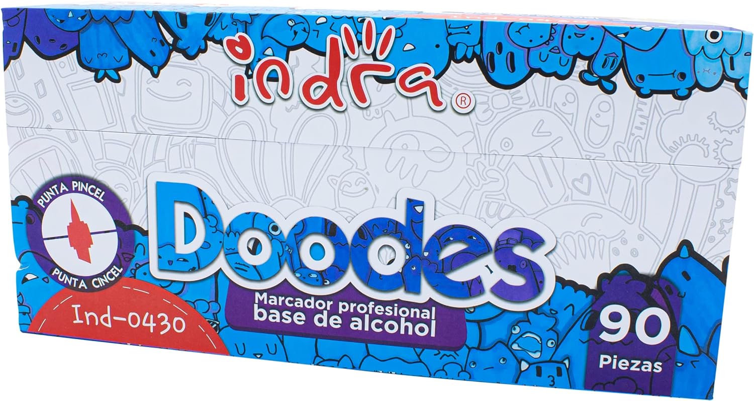 120 marcadores de doble punta base alcohol Doodes - Indra - La