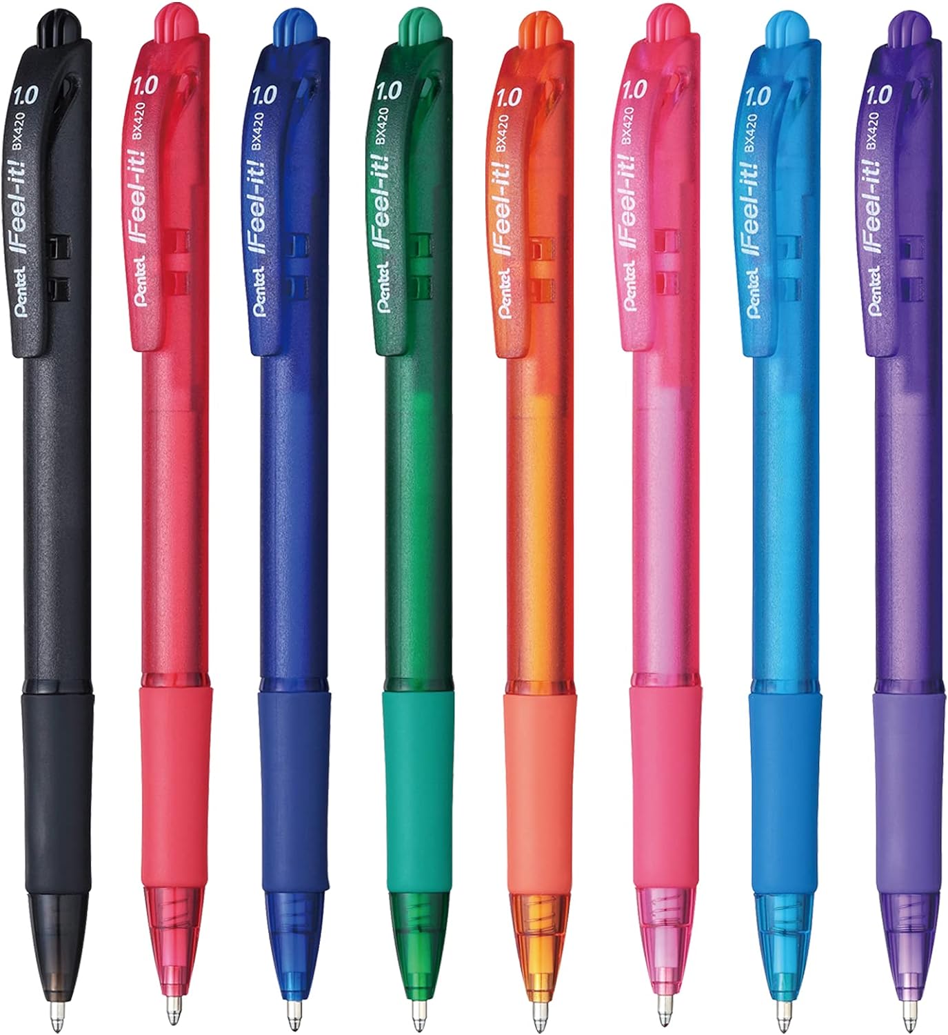 Pentel Bolígrafos Retráctiles Feel It (8 pzas)