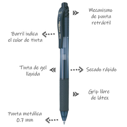 Pentel Bolígrafo EnerGel X 0.7mm (2 pzas)