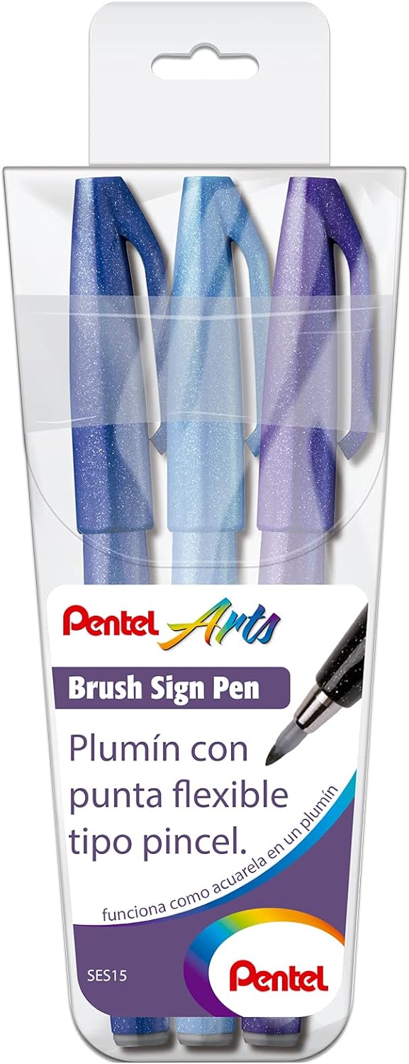 Pentel Plumones Brush Sign Pen (3 pzas)