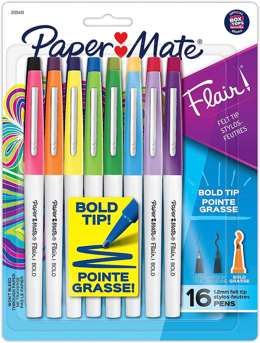 Paper Mate Plumígrafos Flair Grueso (16 pzas)