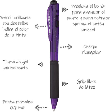 Pentel Pluma WOW Gel (Morado)