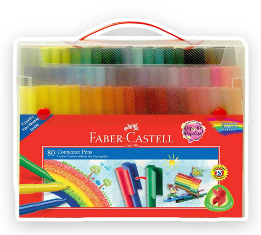 Faber-Castell Maletín con 80 Plumones Connector Pen