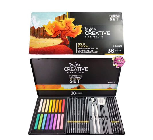 Set de Lapices de Dibujo Profesional Indra Premium (38 pzas)