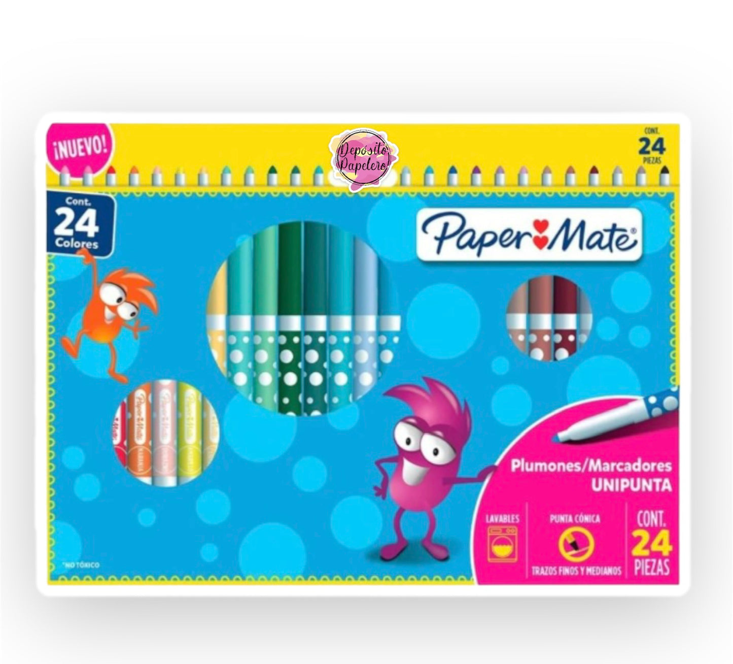 Papar Mate Marcador delgado con 24 colores