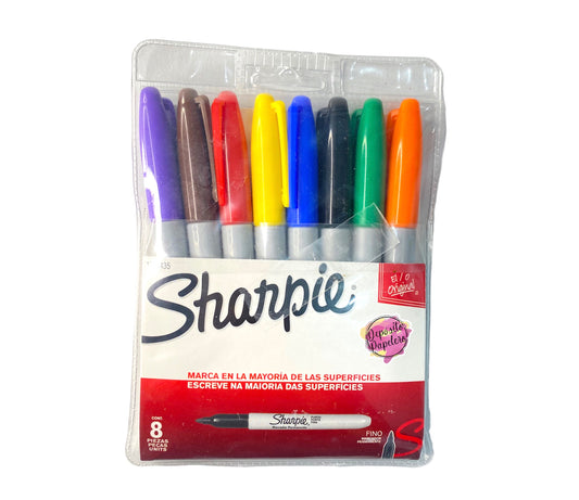 Marcador Permanente Delgado Sharpie Colores Surtido (8 pzas)