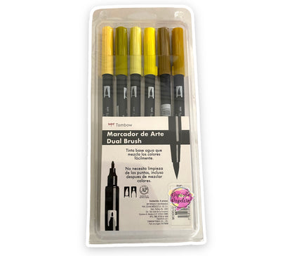 Tombow Dual Brush Pens Set Desierto (6 Piezas)