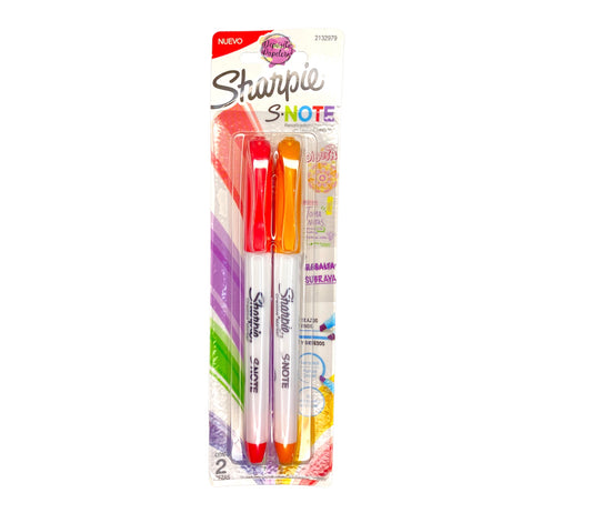 Marcatextos Sharpie S-Note Rojo con Naranja (2 piezas)