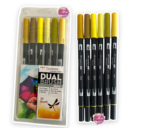 Tombow Dual Brush Pens Set Desierto (6 Piezas)