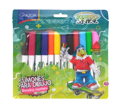 Marcadores Azor Aquarelo Junior (12 pzas)