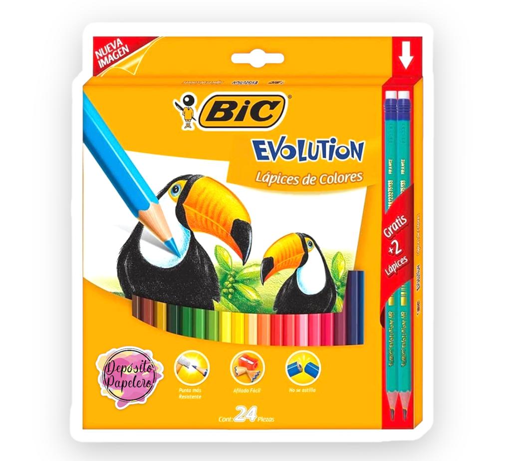 Lapices de Colores Bic Evolution (24 pzs)