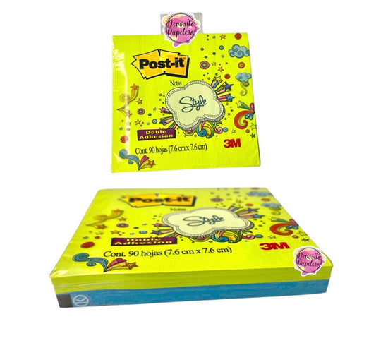 Post-it Notas Sytle Amarillo con Azul (2 pzas)