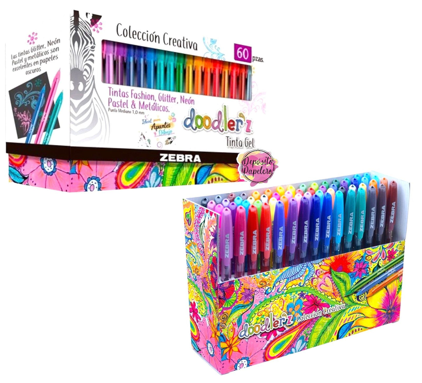 Zebra Plumas De Gel Doodler'z (60 pzas)