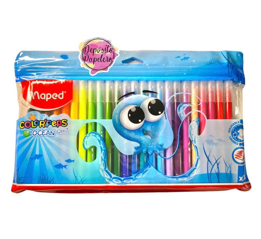 Plumones Maped Color'Peps Ocean (24  pzas)