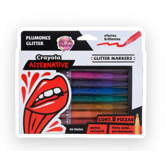 Plumones Crayola Glitter (8 pzas)