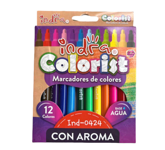 Indra Colorist Marcadores Con Aroma (12 pzas)
