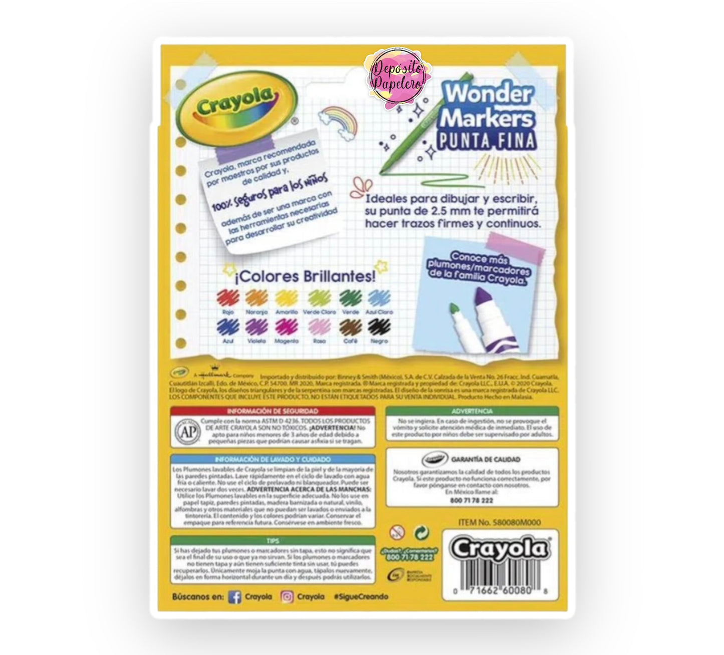 Crayola Wonder Markers (12 pzas)