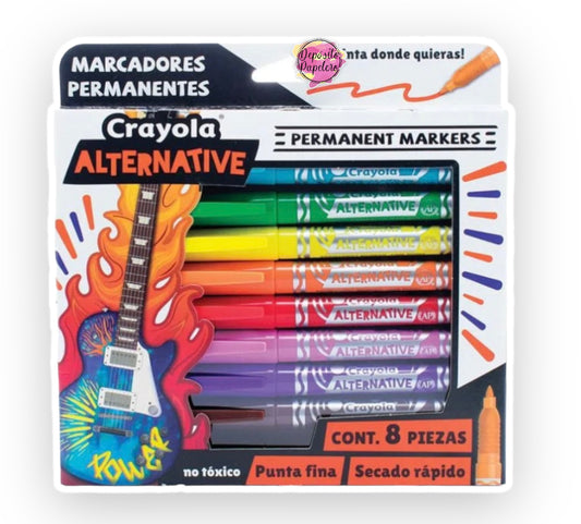 Crayola Alternative Marcadores Permanentes (8 pzas)